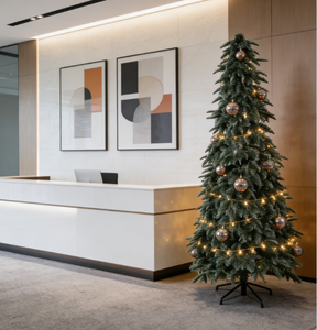 Arbre de Noël Artificiel en PE de 2,3 m (7,5 pi) avec 500-1000 Lumières LED Multicolores Chaudes, Ignifuge et Écologique pour Usage Intérieur - Vente en Gros - Product Image 3