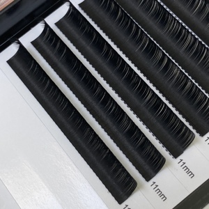 Rambut sintetis bahan PBT Matte hitam Volume ekstensi bulu mata 7-15mm Vegan kasmir lembut kipas mudah Volume Rusia bulu mata - Product Image 4