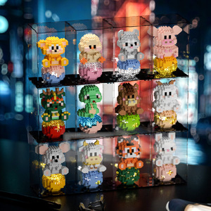 6800-6811 dua belas mainan zodiak Cina, hadiah mainan bata bongkar pasang Model kreatif lucu untuk anak laki-laki perempuan - Product Image 4