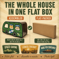 En gros, Maison à gratter pour chat en carton, forme de bus, verte, avec tunnel long, cube et cachette Peekaboo, pour chats d'intérieur, direct usine