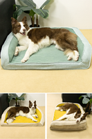 Lit pour chien de qualité supérieure, solide et élégant, pour maman et chiot, lavable et imperméable avec base antidérapante, design mobile