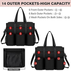 Bolsa de Trabajo Personalizada para Enfermeras, Bolsa Utilitaria Grande para Maestras, Bolsa de Mano para Mujer con 14 Bolsillos - Product Image 4