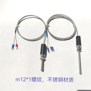Wrnt-03/10 <b>Temperature</b> Sensor K Type Pt100 Stainless Steel Threaded M12x1 Wire Leads - Product Image 1