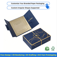 Boîte cadeau magnétique à double porte personnalisée, finition écologique, biodégradable, réutilisable, emballage en papier personnalisable pour la mode de luxe