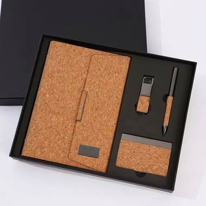 Wholesale Custom Logo Office Tumbler <b>Notebook</b> Journal 4-in-1 <b>Set</b> Eco-Friendly Promotional Soft Wood Corporate Business Gift - Product Image 3