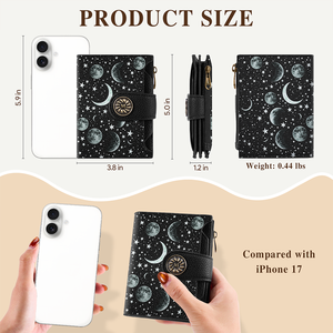 Cartera Bifold de PU con Bloqueo RFID para Mujer, Personalizada, con Cierre de Botón, Forro de Nailon, Corta, con Múltiples Ranuras para Tarjetas - Product Image 2