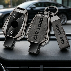 Housse de clé de voiture de haute qualité pour clés <span class=keywords><strong>Mercedes</strong></span>, anti-chute, étanche, en TPU, avec porte-clés en alliage de zinc - Product Image 1
