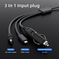 100W USB C 12-24V prise allume-cigare et câble d'alimentation mâle DC pour Starlink Mini, Plug and Play Starlink Mini accessoires