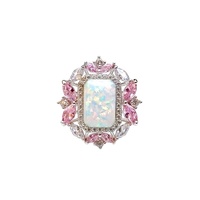 Bague de mariage populaire de luxe pour femme en argent sterling 925 plaqué rhodium avec pierres précieuses mélangées, idéale pour les fêtes