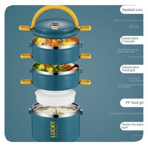 Boîte à lunch isotherme en acier inoxydable avec couvercle anti-fuite, compatible micro-ondes, <span class=keywords><strong>bento</strong></span> <span class=keywords><strong>chauffant</strong></span> pour le bureau et l'école - Product Image 4