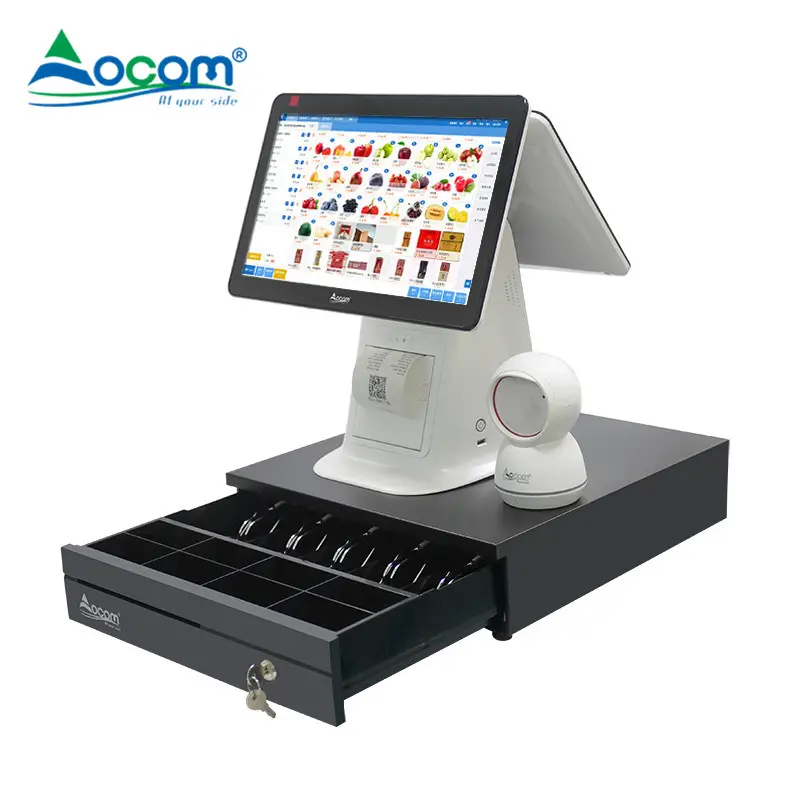 15 Zoll Pos System Registrier kasse Kassierer mit Drucker All-in-One Pos Kapazitive Touchscreen-Maschine caja regis tr adora
