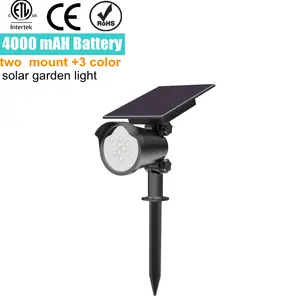 花园前门庭院车库太阳能灯3w 250lm RGB 3000k 5000k绿色CCT颜色切换50% 100% 亮度