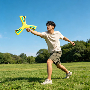 Disque volant en EVA à 3 pales, personnalisable en couleur et taille, nouveau, avec logo sérigraphié OEM, <span class=keywords><strong>boomerang</strong></span> en mousse estampé, sportif, motif <span class=keywords><strong>dessin</strong></span> <span class=keywords><strong>animé</strong></span>, léger et sûr - Product Image 3