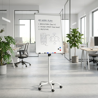 Chevalet de présentation magnétique réglable en hauteur en métal avec support, surface laquée/émaillée, pliable