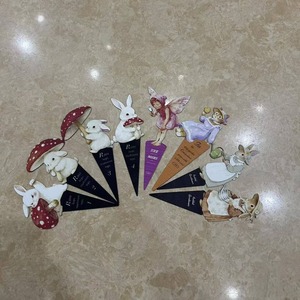 Colorful Rabbit Wooden Garden Ornament Set 7 Pieces Easter Decoration For Kids Room Decor - Product Image 1