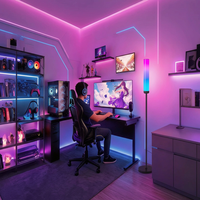 Smarte RGB Zylinder Eck-Stehlampe 5V USB LED Ambientebeleuchtung Musik-Synchronisation Moderner Gaming-Raum DIY-Modus App-Fernbedienung