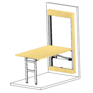 Table pliante murale Mingxin en aluminium avec ouverture centrale, gain de place pour bar, comptoir, salle à manger, bureau - Product Image 4