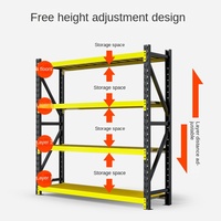 Étagères métalliques en acier à longue portée, réglables, à usage moyen, sans boulons, protégées contre la corrosion, capacité de 300 kg, rayonnages pour empilage de cartons