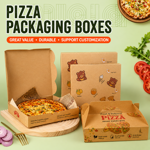 Custom Printed Solid Color Brown Kraft <b>Pizza</b> <b>Box</b> Factory Direct Corrugated Paper Packaging <b>Box</b> for Takeaway Food <b>Box</b> - Product Image 3