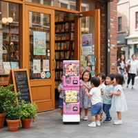 Distributeur automatique de pièces et de jetons Niudele à double paiement |   Distributeur de jouets mécaniques en forme de boule de gomme, 120-300 pièces, rose-blanc, ABS/PC