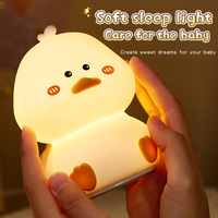 Vente flash : adorable canard en silicone souple, veilleuse tactile, charge USB, lampe LED RGB pour bébé, enfant, cadeau pour la chambre d'enfant