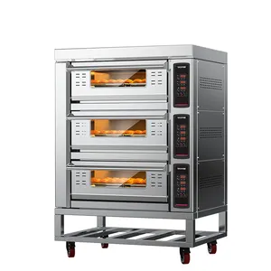 Fabricado en China Control de microordenador comercial Horno para hornear Pizza Gas