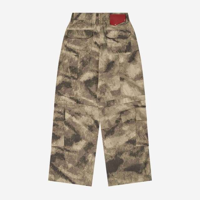 Light Cargo Pants Polyester Streetwear Style With Embossed Leather Logo And Red Leather Label At Back Waistband Cargo Fit