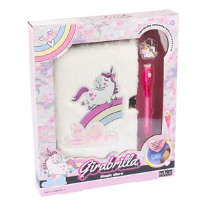 Journal magique Girabrilla avec serrure licorne et stylo pour enfants de 7 ans et plus - Product Image 1