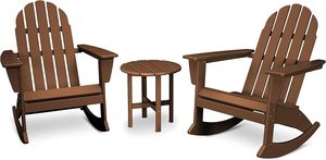 Set di 3 Sedie a Dondolo Adirondack in HDPE per Esterni con Tavolino Laterale - Product Image 4