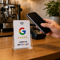 Carte de contrôle d'accès programmable NTAG213 13,56 MHz, carte Google Review en plastique, puce RFID personnalisée pour réseaux sociaux, PVC étanche, lecture/écriture