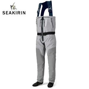 Waders de pêche respirants à fermeture éclair sur la poitrine, imperméables, avec pieds intégrés et coutures soudées, pour la pêche en amont et la chasse - Product Image 1