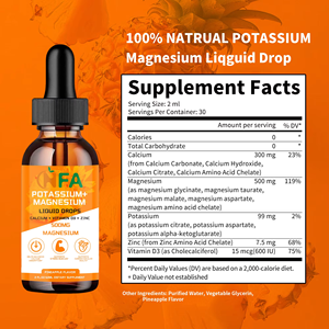 High Absorption Potassium Magnesium Liquid Drops 500mg with Calcium Vitamin D3 Zinc Support Strong Muscle Drops - Product Image 2