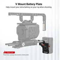 Plaque de batterie SmallRig en aluminium V-Mount/V-Lock avec pince pour tige de 15 mm et bras réglable pour alimentation électrique 2991
