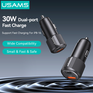 Cargador de Coche USAMS CC283 Personalizado de 60W con Puerto USB QC3.0 PD 30 de Carga Rápida Tipo C <span class=keywords><strong>para</strong></span> <span class=keywords><strong>iPhone</strong></span> 16 15 14 <span class=keywords><strong>13</strong></span> 12 <span class=keywords><strong>Pro</strong></span> <span class=keywords><strong>Max</strong></span> - Product Image 2