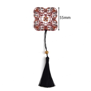 Marcapáginas de Metal con Diseño Floral Esmaltado en Rojo y Negro, Estilo Asiático Primaveral, Recuerdo de Museos y Lugares Turísticos - Product Image 2