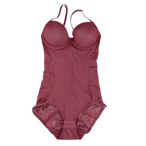 Nouveautés Body sculptant sans couture en dentelle profonde avec soutien-gorge intégré pour femmes, body sans dos, contrôle du corps, amincissant, sans manches - Product Image 5