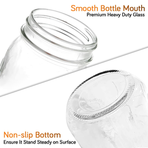 Bocaux à miel cylindriques en verre transparent de haute qualité, vides, avec couvercle à vis en aluminium pour le stockage de confitures et aliments - Product Image 3