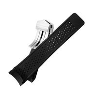 Bracelet de montre avec logo personnalisé pour HEUER GRAND CARRERA AQUARAC Bracelet en silicone souple 22 24mm Bracelet pour hommes Bracelet en caoutchouc Chaîne de montre