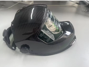 Casco Solar Automático de Fibra de Carbono con Visera Verde que Cambia de Color y Protección <span class=keywords><strong>Facial</strong></span>, Montado en la Cabeza - Product Image 3