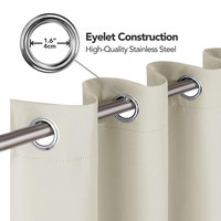Rideaux occultants thermiques isolants pour chambre à coucher 52"x 84" Rideaux de porte à œillets pour salon