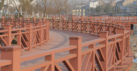 Pergola en WPC sur mesure avec poutre en bois de teck d'extérieur, poteau, poutre, surface en bois de noyer, matériau composite bois-plastique