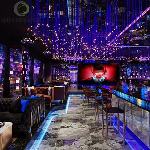 تصميم داخلي مخصص لبارات النوادي الليلية مع خزانة عرض وإضاءة LED - Product Image 6