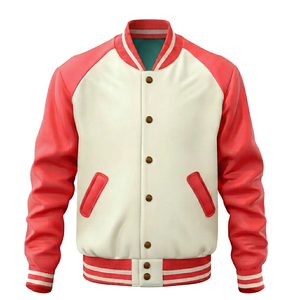 Custom Oversized Varsity <b>Jacket</b> Men's Vintage Style Letterman <b>Jacket</b> Wool <b>Leather</b> Sleeves Streetwear OEM - Product Image 1