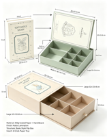 Boîte cadeau magnétique en forme de livre, écologique, réutilisable, étanche, avec plusieurs compartiments, emballage rigide pour vêtements et petits objets
