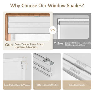 Zhenपिन दोहरी रोलर रंग, कॉर्डलेस डबल विंडो शेड्स ब्लैकआउट और लाइट फाइटरिंग रंग, दिन और रात रोलर अंधा - Product Image 5