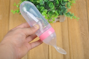 Botella de alimentación de silicona <span class=keywords><strong>para</strong></span> niños y recién nacidos, alimentador con cuchara <span class=keywords><strong>para</strong></span> alimentos y cereales, oferta - Product Image 2
