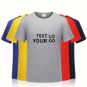 Knitted Short Sleeve T-Shirt Custom Logo Printed Anti-Wrinkle Quick Dry Men's Casual - Product Image 2