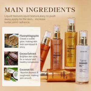 Huile Scintillante Liquide pour le Corps Marque Blanche Personnalisable Enlumineur Bronzeur Éclat de Peau Paillettes pour le Corps - Product Image 4