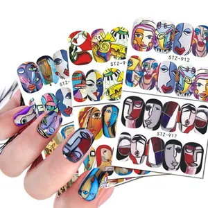 Fashion Colorful Painting 3 D Watermark Nail Sticker