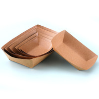 Barquettes jetables en papier kraft personnalisables avec logo pour sushis, plateaux alimentaires pour apéritifs froids, contenants de traiteur épaissis sans pliage, durables